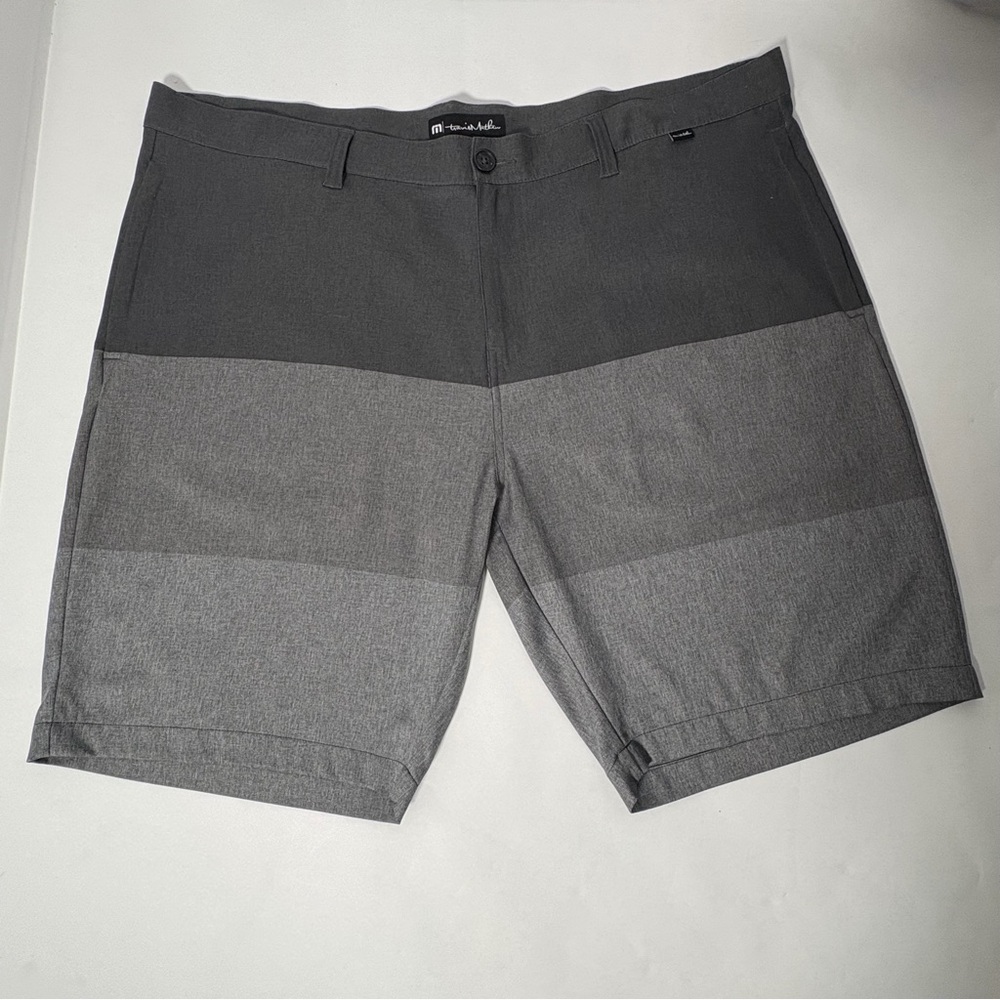 Travis Mathew Men’s Sz 42 WHY WORRY grey color block hybrid stretch golf shorts